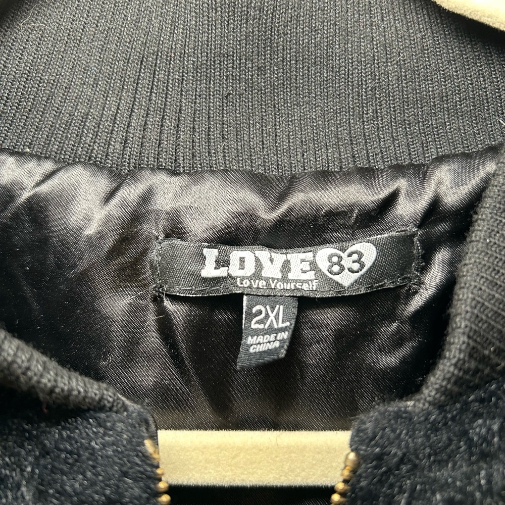 Faux Fur Black Teddy Bomber Jacket - Picture 4 of 5